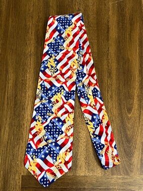 1996 Atlanta Olympics Patriotic Red White Blue Mens Silk Tie